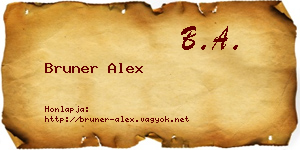 Bruner Alex névjegykártya