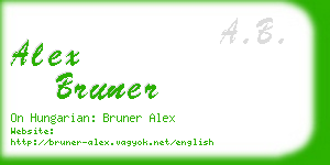 alex bruner business card